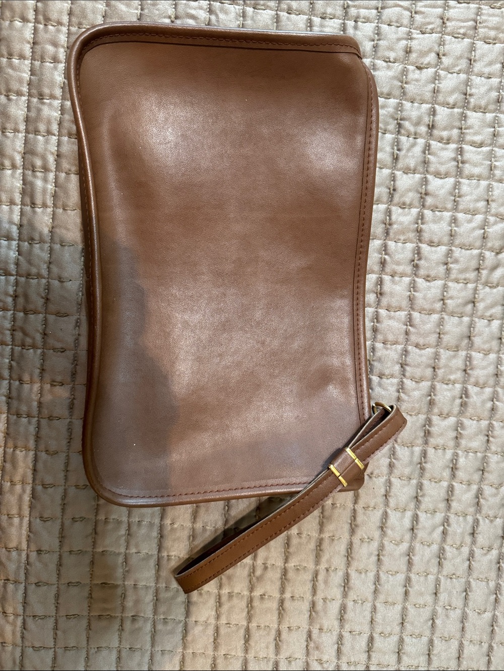 Leather Wristlet Clutch in Brown
